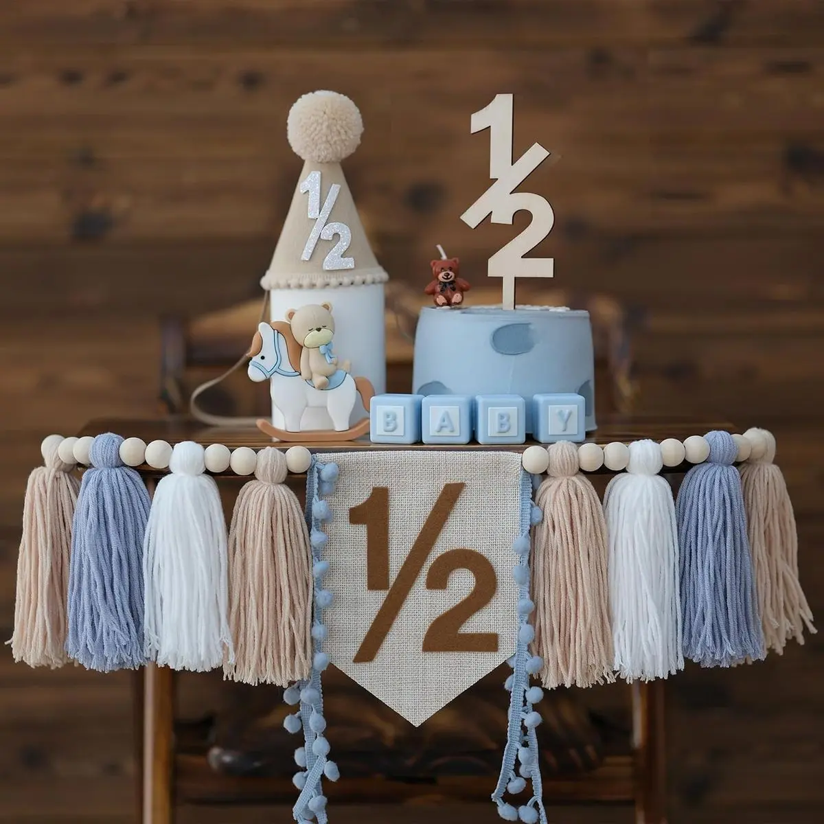 Blue Khaki Brown White