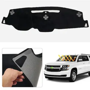 Canvcle Custom Fit 2015-2020 Chevy Tahoe Suburban GMC Yukon Dash Mat Flannel Dashboard Cover Sunshade UV Protection Anti-Glare Non-Slip SUV Accessories Without Forward Collision Alert HUD