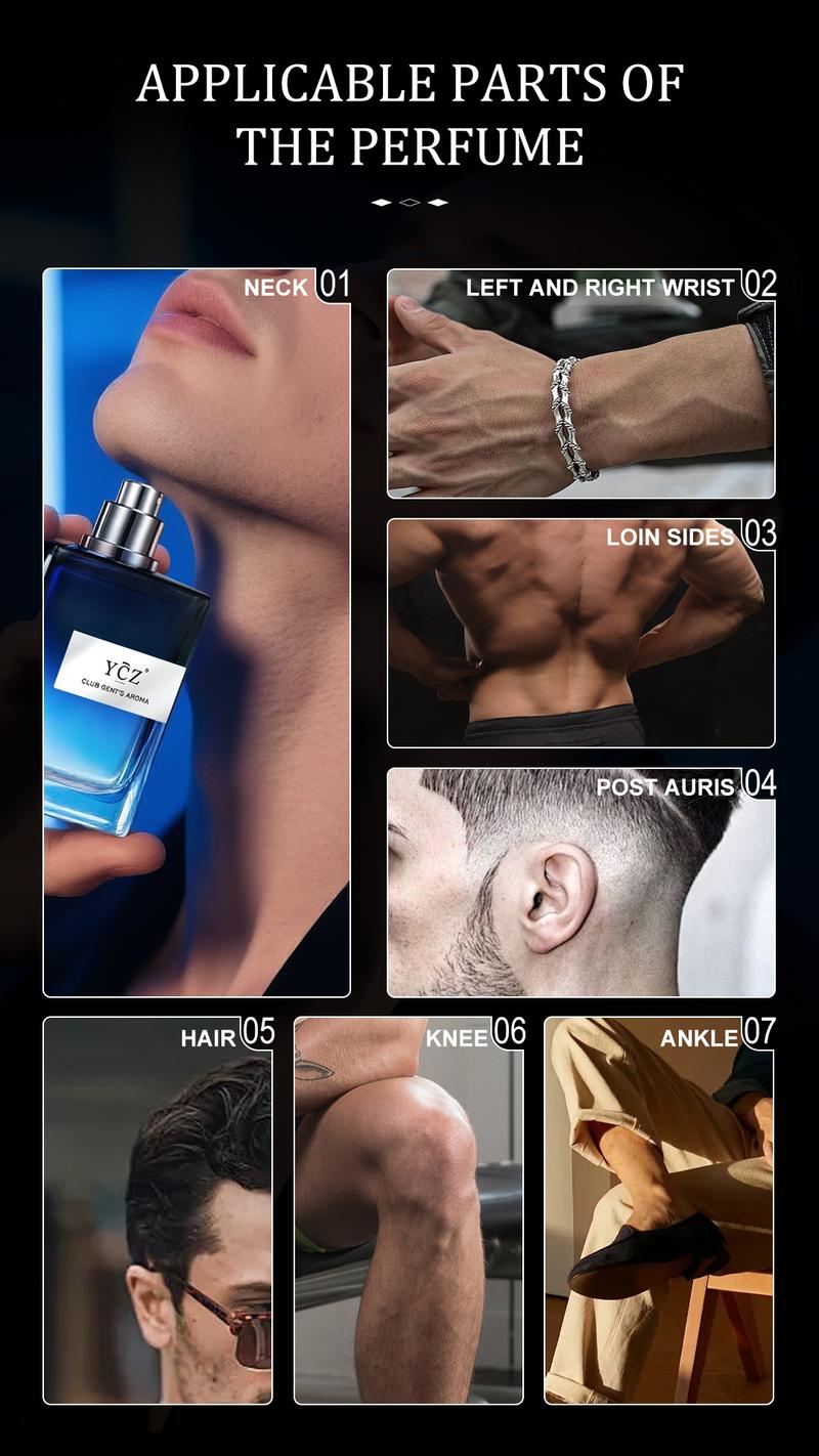 YCZ Men's Cologne Duo 2x50ml - Midnight Marine Oriental Woody & Club Aromatic Wood, Long Lasting Edp Spray for Outdoor & Nightclub, Perfect Gift Edp Scents High Quality Fragrance Fragrances Perfumes Fragrance Sandalwood Cosmetics