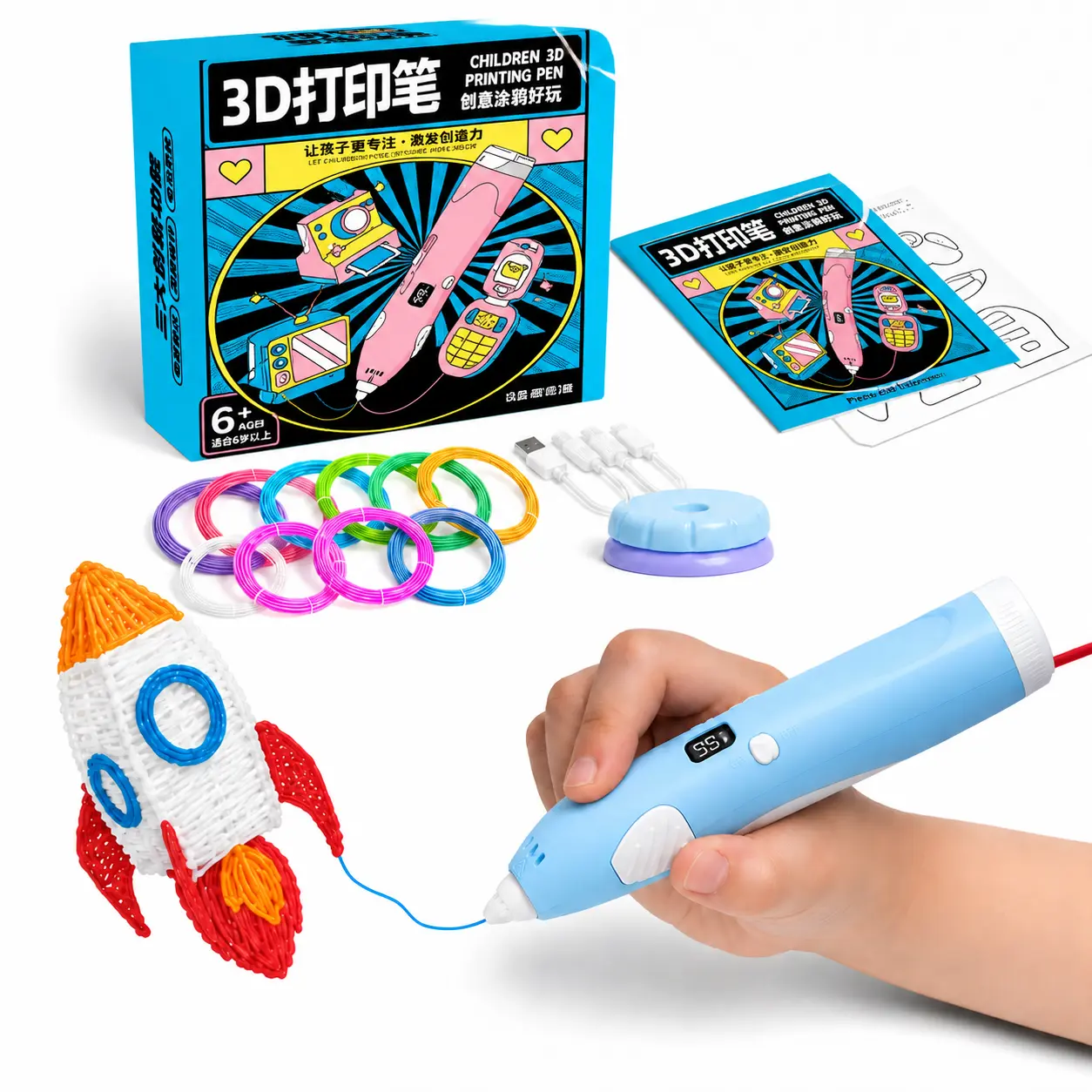 3D Pen Set for Kids, Easy to Use, Learn from Home Art, Educational STEM Toy for Boys & Girls Ages 6+,  3Doodler Start+ Essentials 3D Pen Set for Kids, Easy to Use, Learn from Home Art, Educational STEM Toy for Boys & Girls Ages 6+