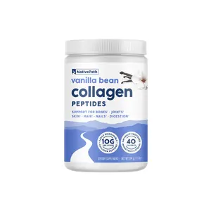 NativePath Vanilla Bean Collagen Peptides Powder - 10g Grass-Fed Type 1 & 3, 21 Servings - for Hair, Skin, Nails & Joints - Keto & Paleo, Gluten & Dairy Free (7.5 oz)