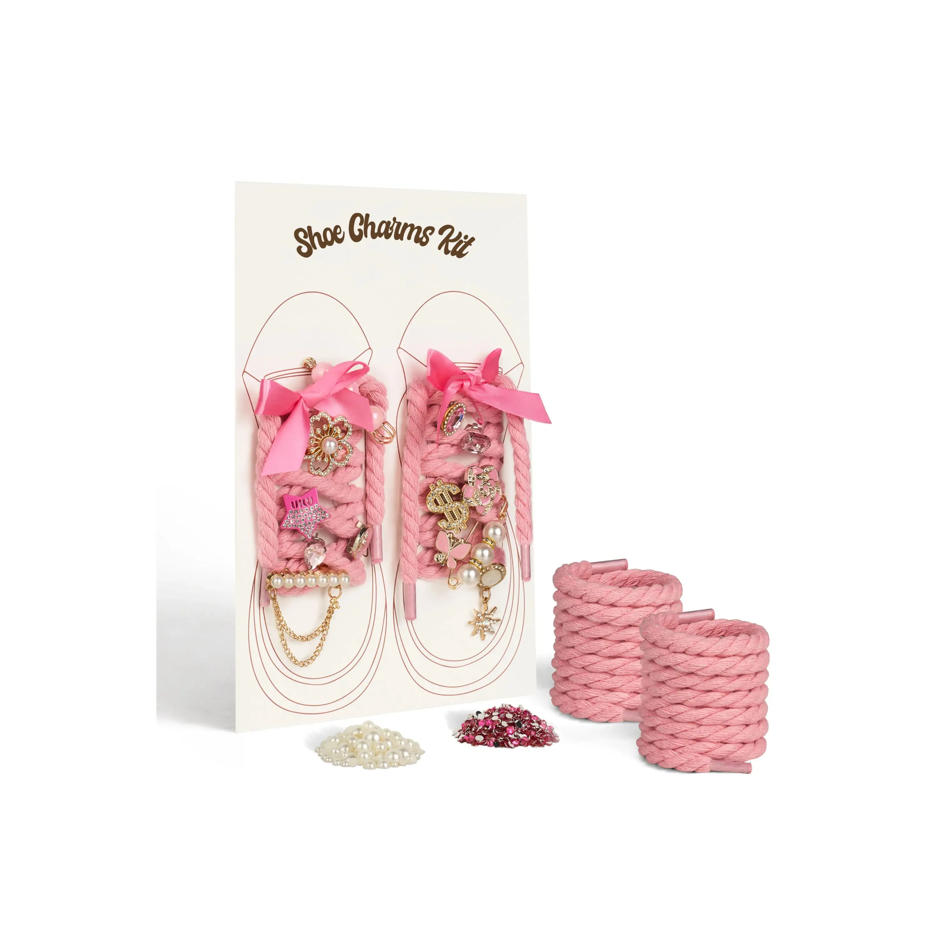 Lyra Pink Beads Shoe Charms