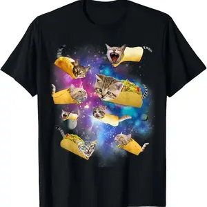 Burrito Pizza and Taco Cat in Space - Tacocat Tee Gift Idea T-Shirt