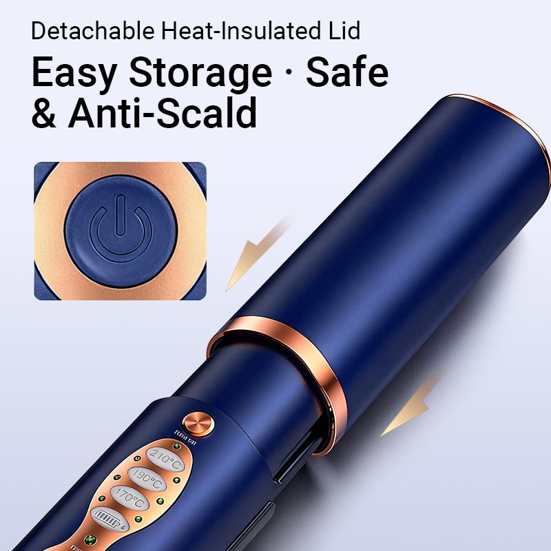 Cordless Hair Straightener, 5000mAh Portable Titanium Flat Iron, Wireless Mini 2-in-1 Straightener & Curler, Travel-Friendly Design, Heats Up Fast, Max 210°C / 410°F