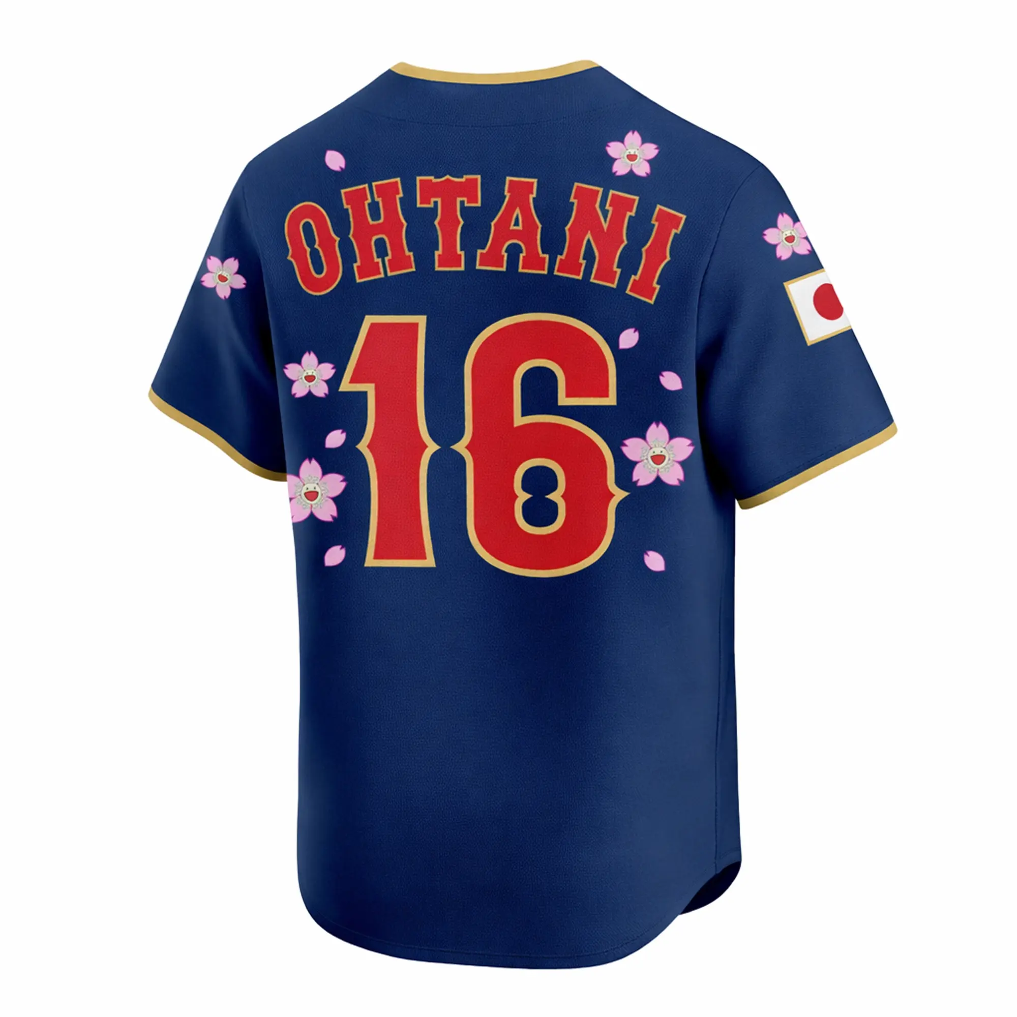Japan Ohtani #16 Sakura Cherry Blossom Fan Apparel, Navy Blue