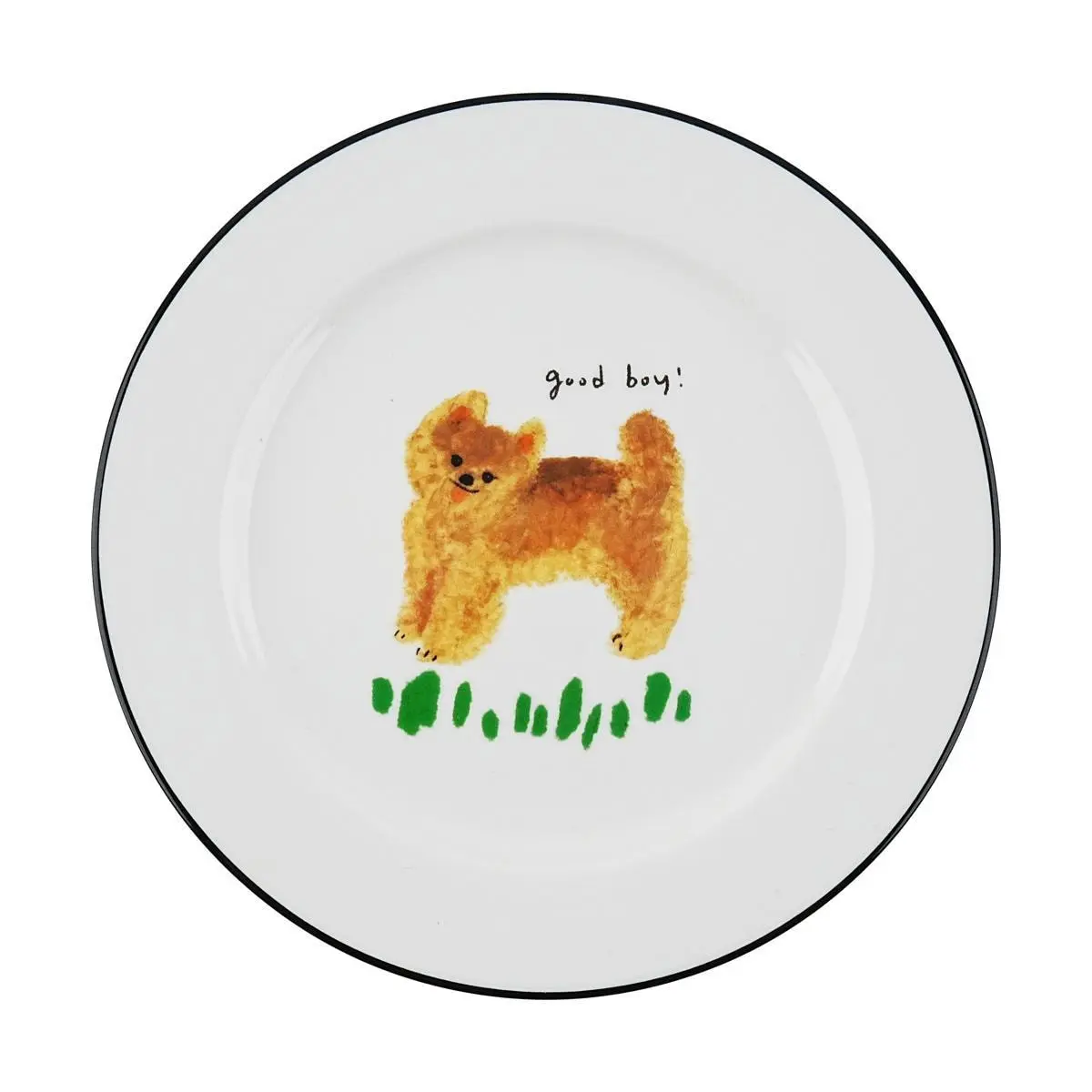 POLAATHOME Korean Mummur Ceramic Plate 18cm - Ins Style Cute Pomeranian Design Dinnerware POLAATHOME Korean Mummur Ceramic Plate 18cm - Ins Style Cute Pomeranian Design Dinnerware
