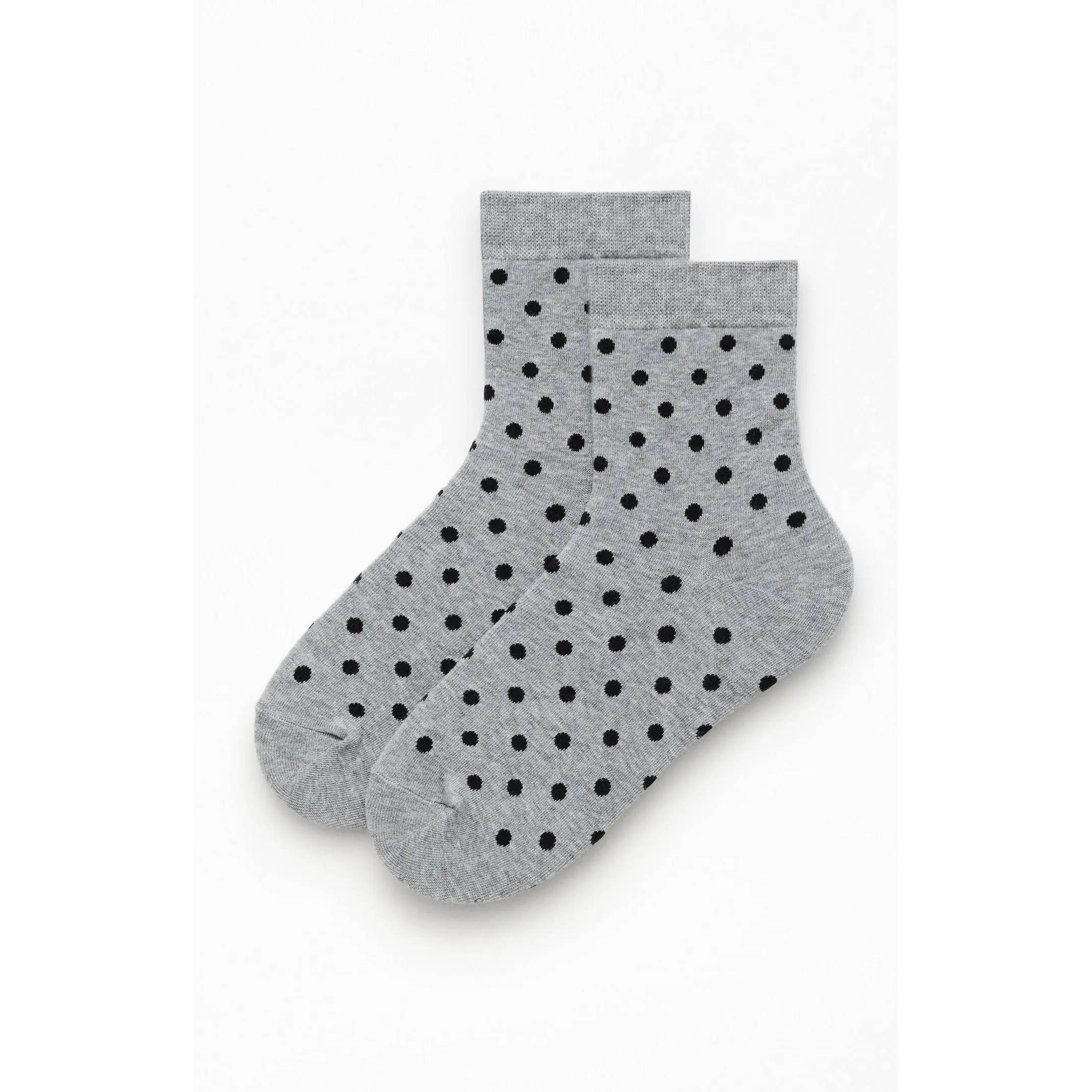 John Galt Women's Gray Polka Dot Ankle Socks