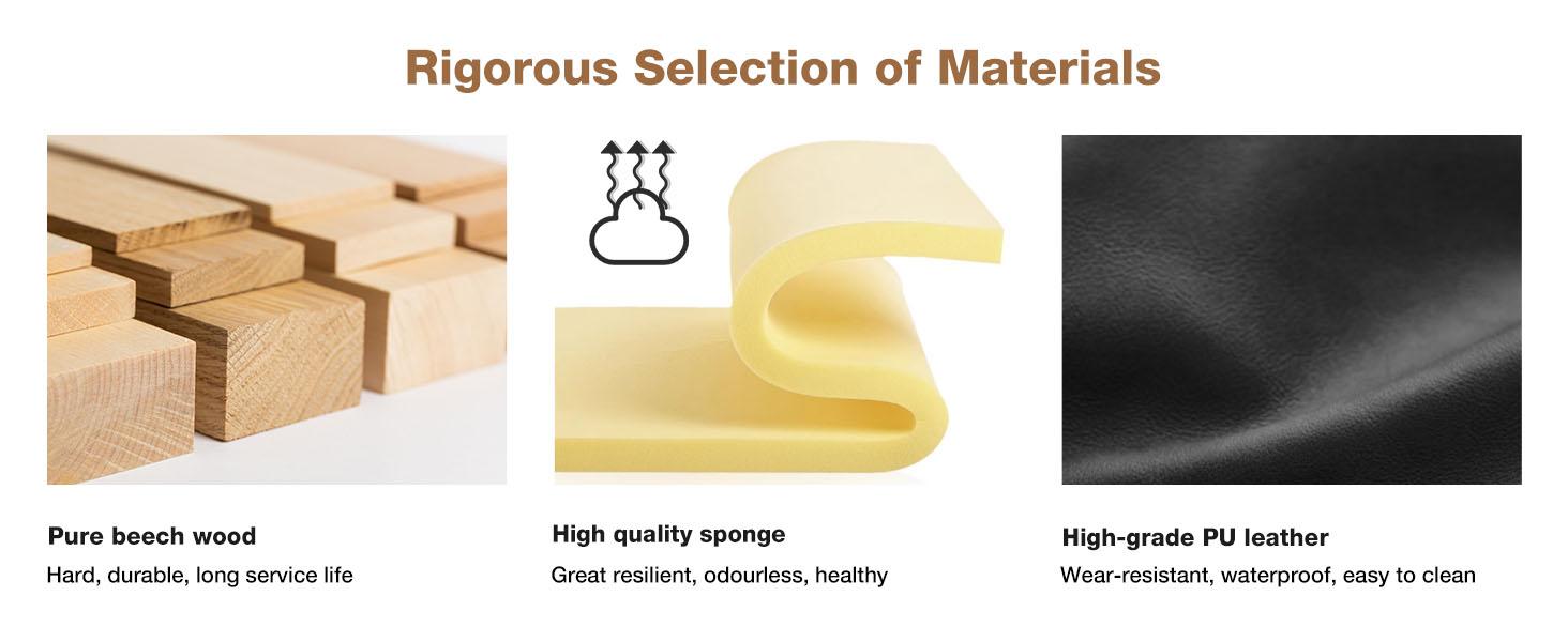 Dining Chairs Set of 4 Mid-Century Modern Dinning Chairs, Living Room Bedroom Outdoor Lounge Chair PU Leather Cushion and Wood Legs