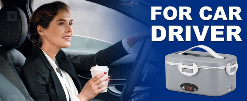 【Dicorain】New Style Electric Lunch Box with Temperature Control Function, 100w Heated Lunch Box 1.8L Portable Food Warmer for Adults, 12/24/110v Heating Lunch Box for Car/Truck/Office with Thickened Bag