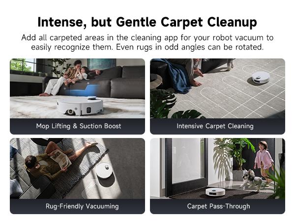DREAME Aqua10 Ultra Roller Robot Vacuum and Mop & 30,000Pa Suction, Self-Cleaning Dock & Extending Roller Mop, Heat-Washes & Dries, Carpet Protection, AI Camera & LiDAR Avoidance Tech, Voice Control