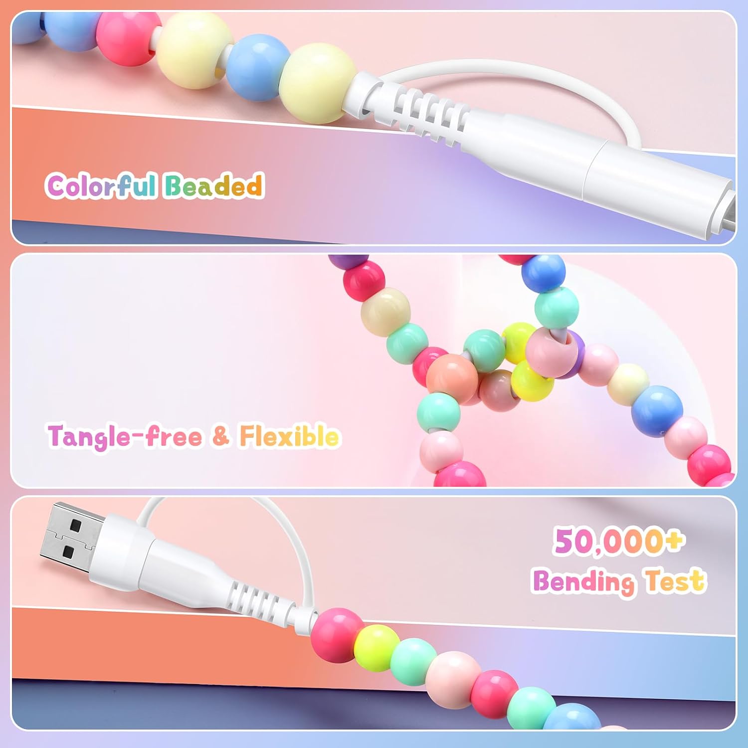 4 in 1 Beaded Charging detachable Cords stylish shine Fit for All Device USB-A,USB-C & Lightening for iPhone 15/16/17 Samsung Type-C Cellphone 4 in 1 Beaded Charging detachable Cords stylish shine Fit for All Device USB-A,USB-C & Lightening for iPhone 15/16/17 Samsung Type-C Cellphone