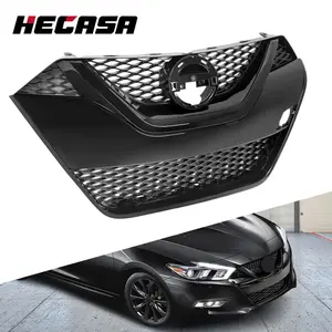 Full Glossy Black Front Bumper Upper Grille Fit For Nissan Maxima 2016 2017 2018