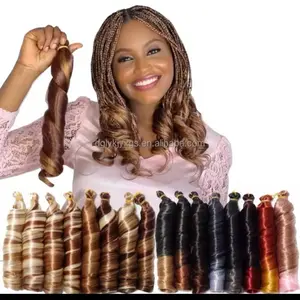 24 Inch silky curly loose wave crochet hair 150g/pack lightweight synthetic crochet braiding hair, soft natural texture, tangle free, multiple colors available
