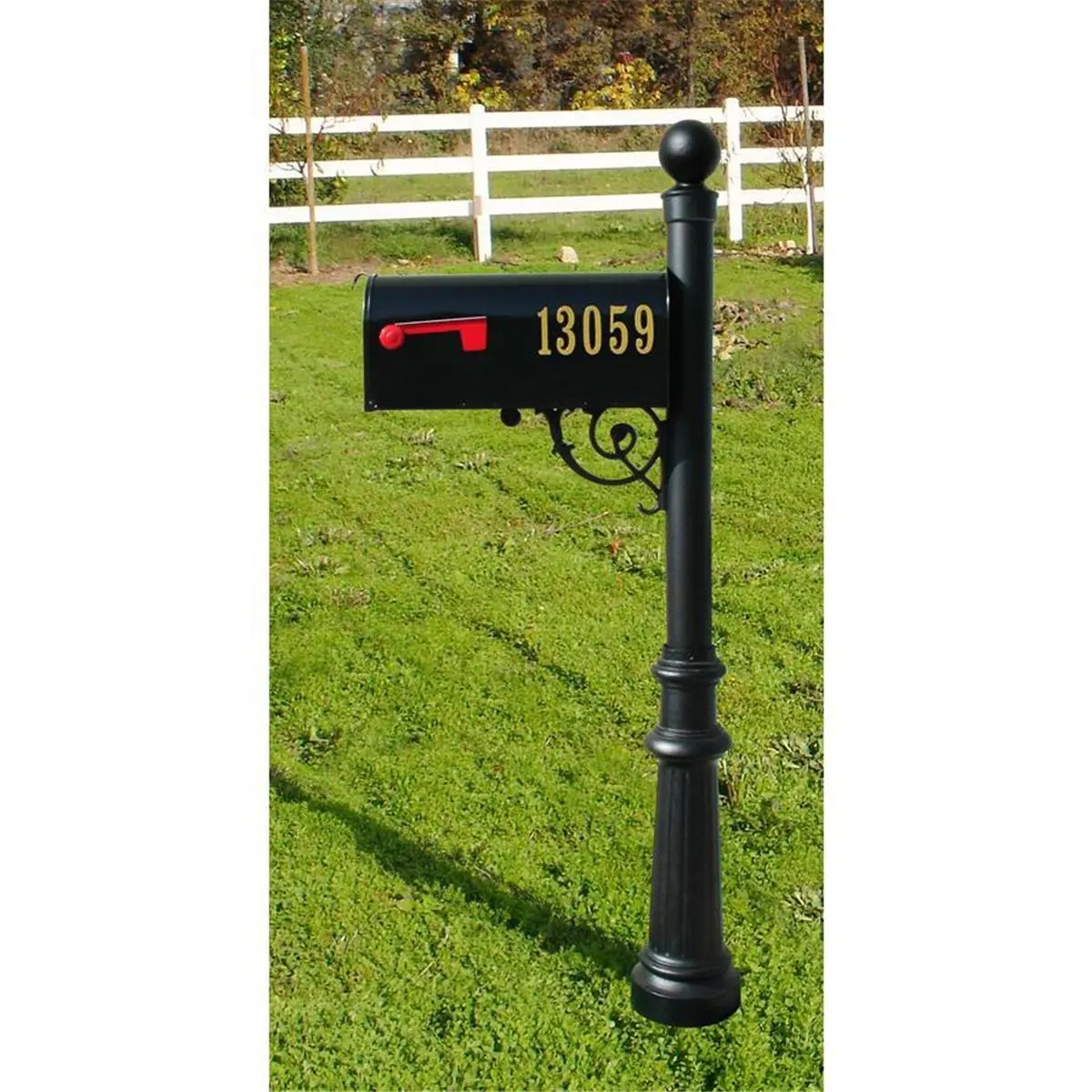 212 MAIN E1-BLK Economy Rural Mailbox - Black Cast Aluminum, Rust-Free, Durable Door Hardware Component