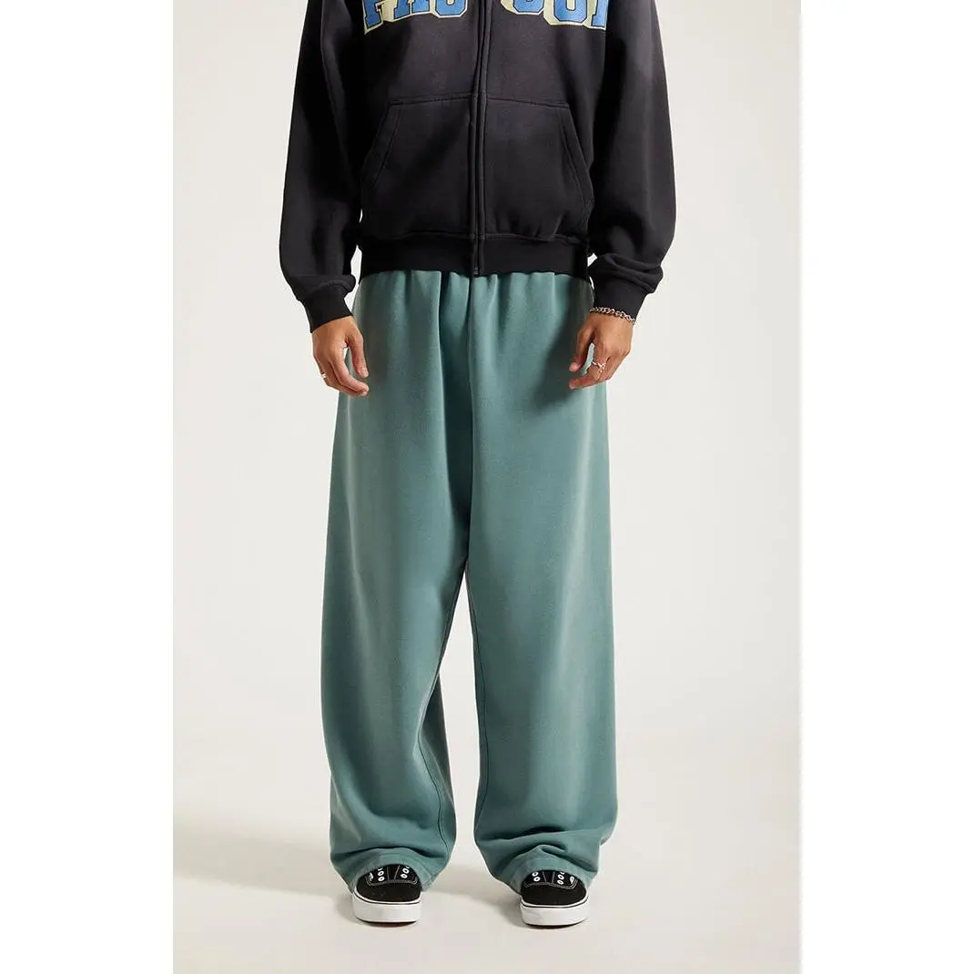 Pacsun Men's Green Washed Fleece Extreme Baggy Sweatpants