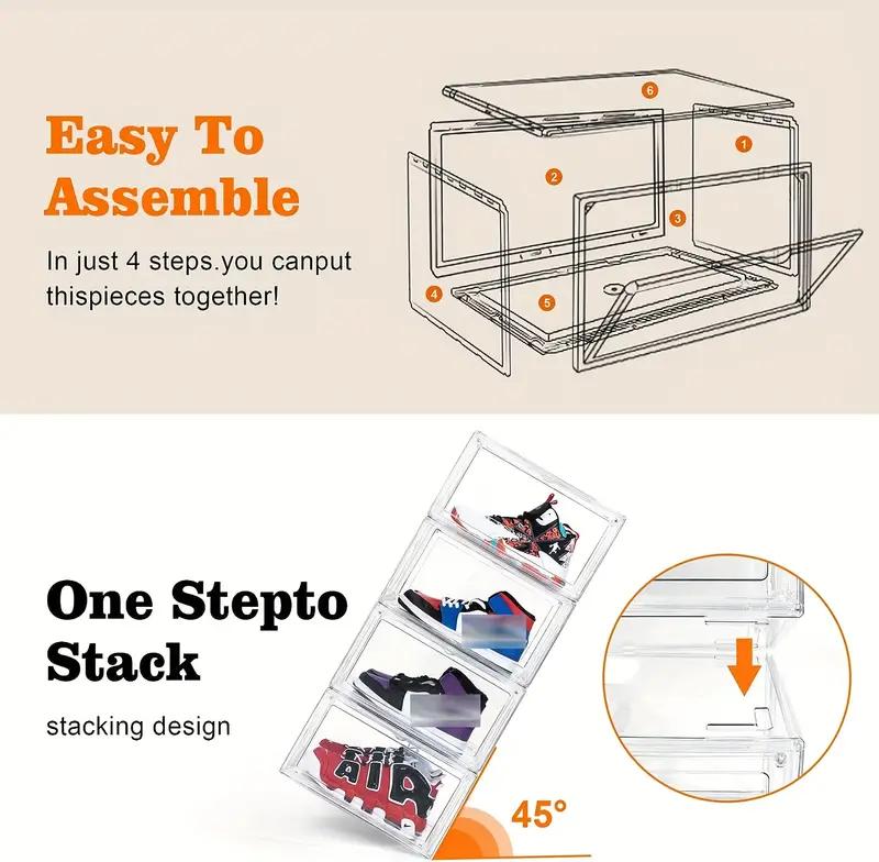 10 Pack Acrylic Shoe Display Boxes with Lids - Dustproof Transparent Case Containers Organizer for Sneakers, Heels, Up to Size 14 Plastic shoe box 10 Pack Acrylic Shoe Display Boxes with Lids - Dustproof Transparent Case Containers Organizer for Sneakers, Heels, Up to Size 14 Plastic shoe box