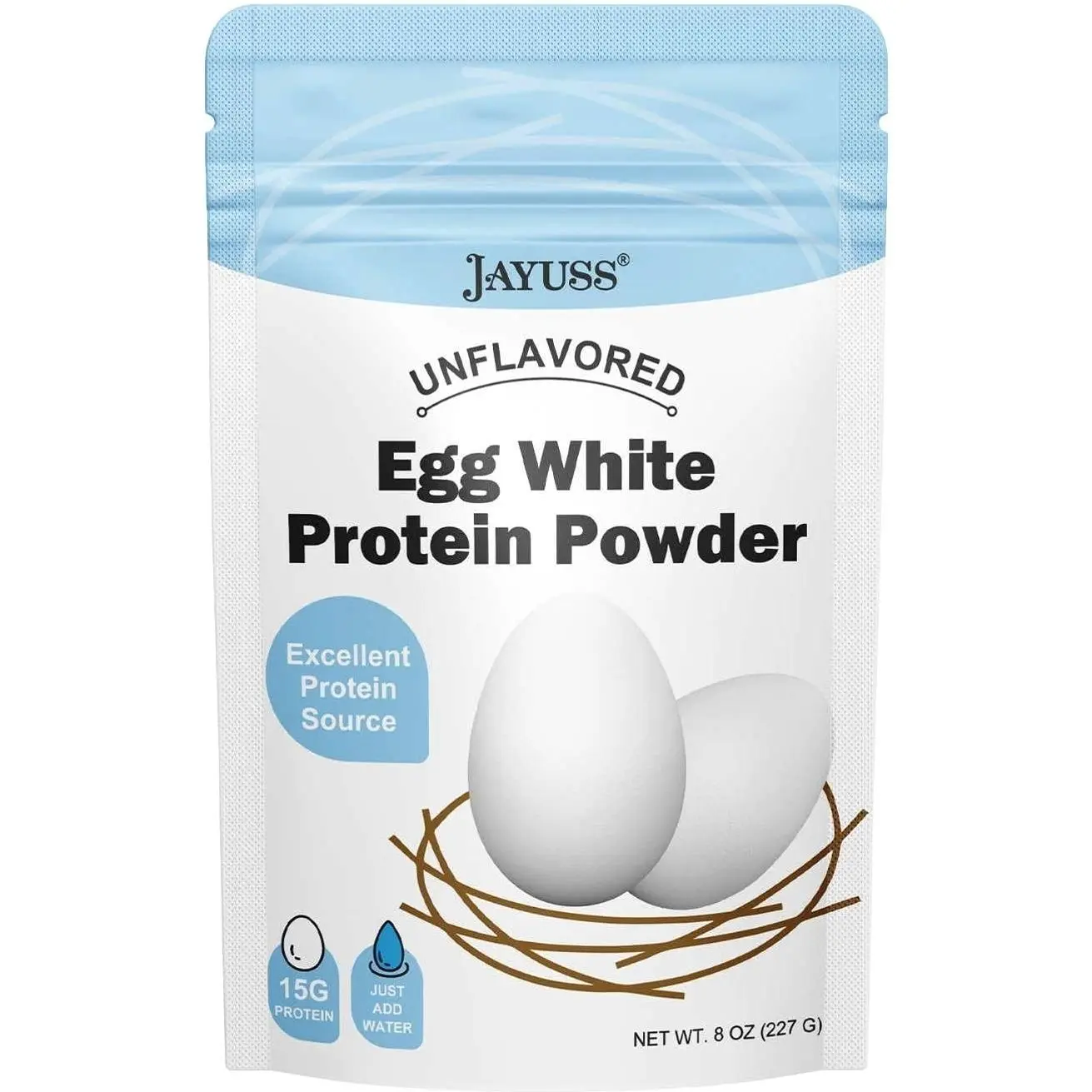 Egg White Protein Powder Unflavored Dried Egg White Powder Pasteurized No Additives Gluten-Free Soy-Free Use in Baking Make Whipped Egg Whites 8 Oz (227g)