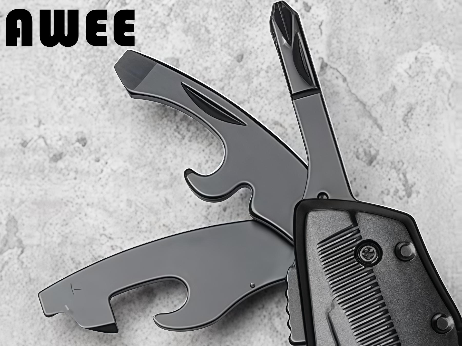 AWEE Gifts for Men,Multitool Pocket Knife with Blade,Stocking Stuffers for Men,Christmas Valentinens Day Fathers Day Birthday Gifts for Him Dad Husband,Camping,Emergency,Outdoor, knife pocket multitool Folding Stainless Steel
