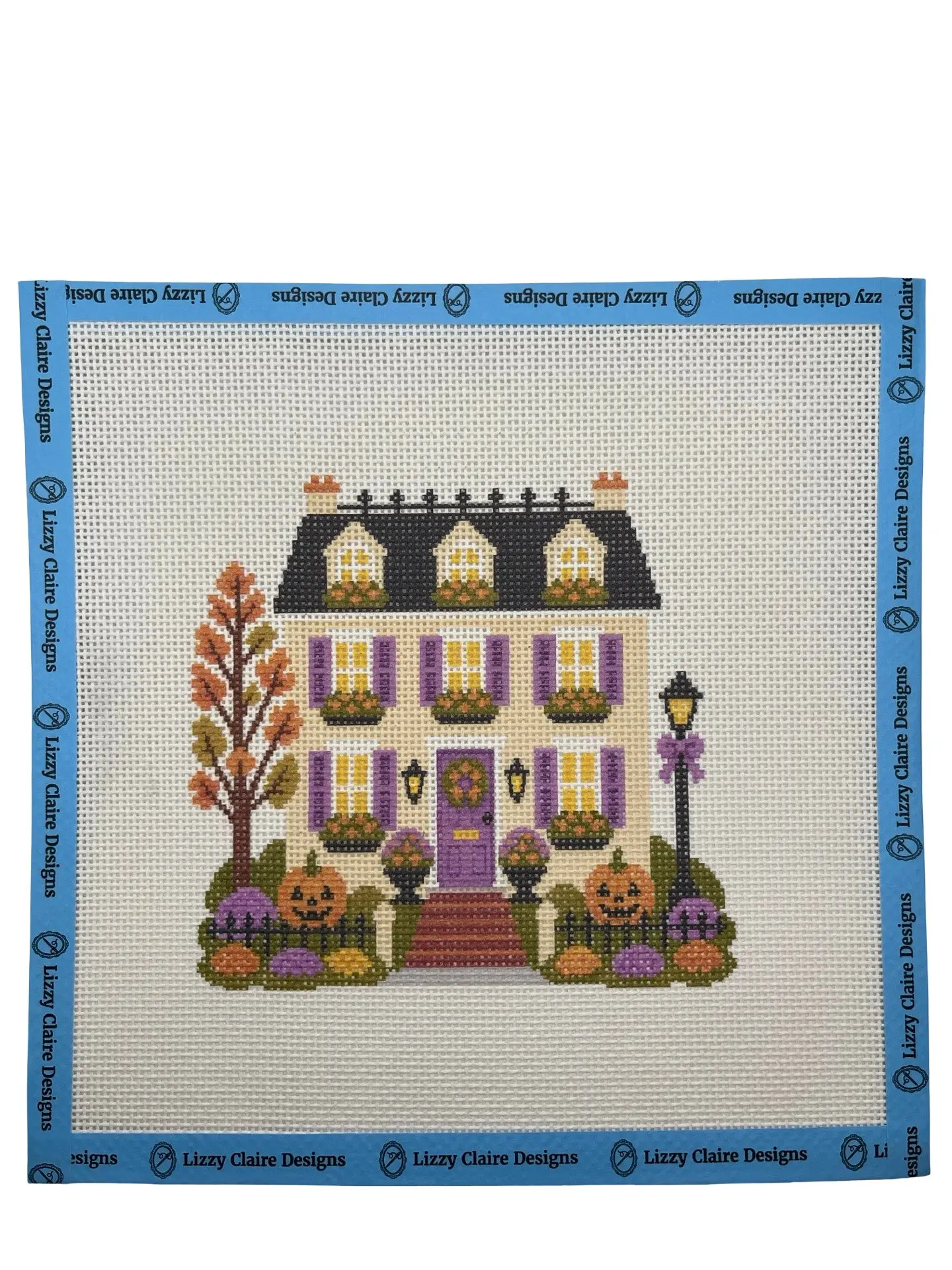 Lizzy Claire's Happy Neighborhood Trick or Treat Townhouse - 13 mesh - 10 x 10 - Needlepoint Canvas