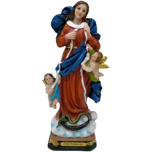 Virgen Desatanudos 8" Inches Tall Estatua Virgin Mary, Untier of Knots Mother Mary Brand New Statue religious Decor Pope Francis Elegant Design Ornaments