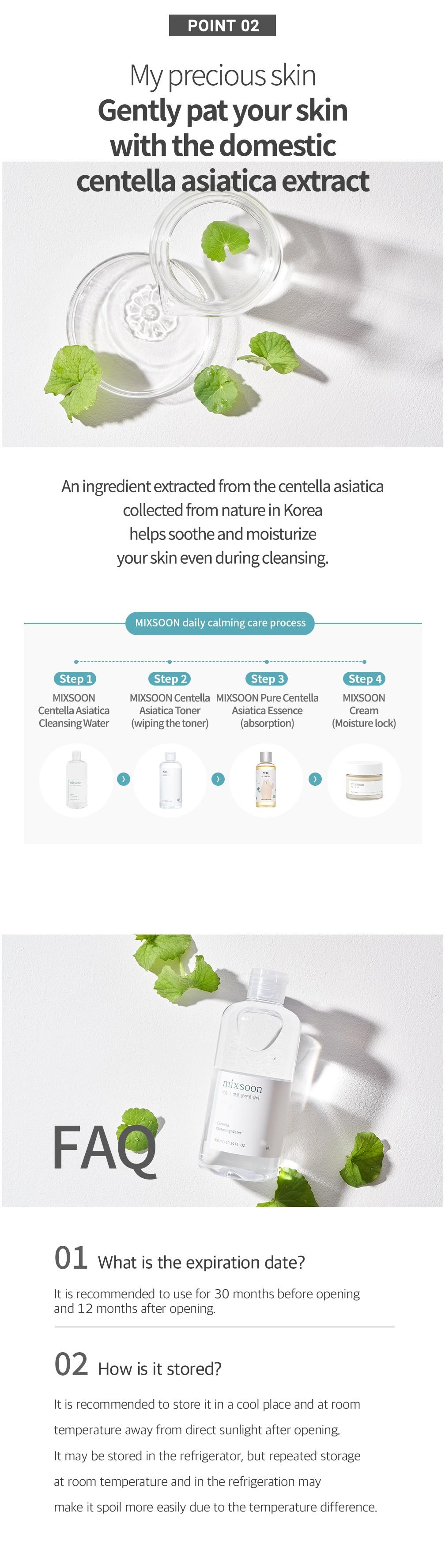 [mixsoon Official Shop] Centella Cleansing Water 10.14 fl.oz / 300ml - Hypollergenic Cleansing, Korean Glass Skincare Natural Liquid Cleanse Cleanser