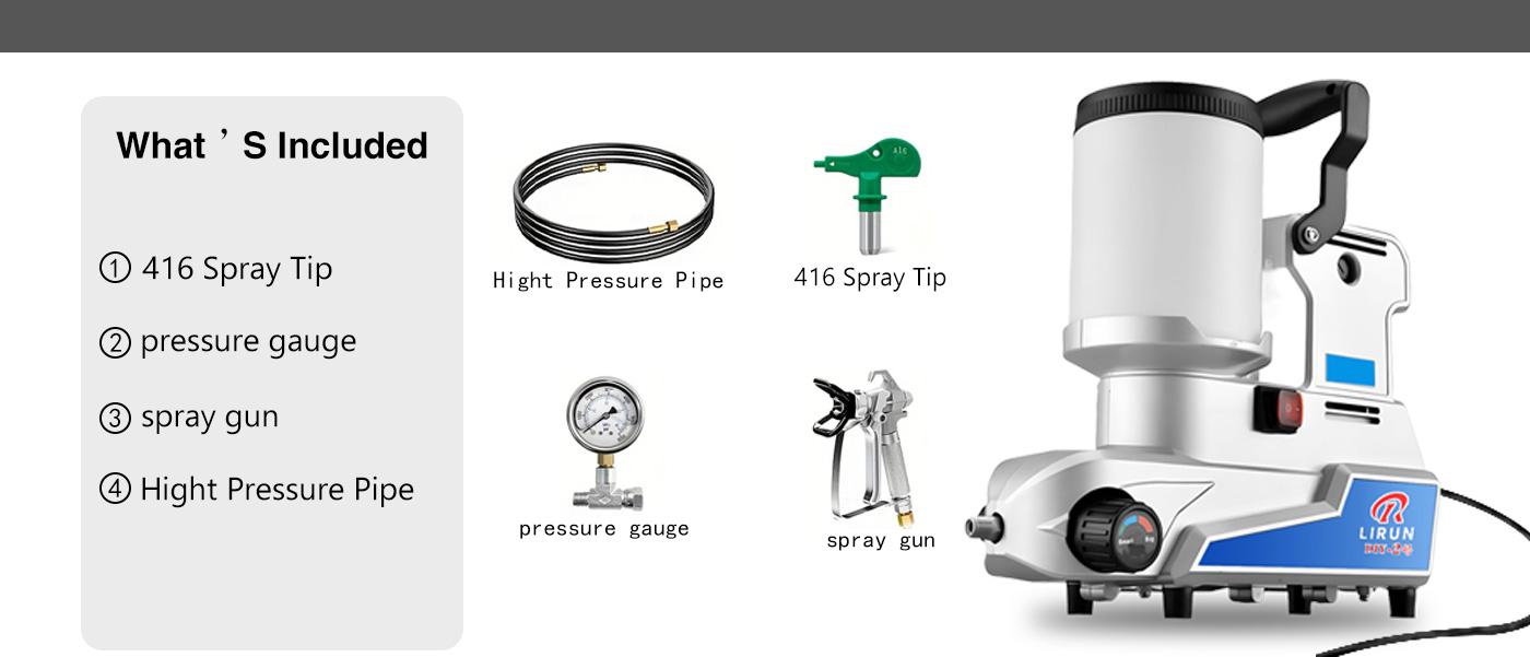 Portable Airless Paint Sprayer, 2.5 L/Min High Flow, 3 Adjustable Speeds, 2L Capacity with 5m Hose, Wall Sprayer for DIY Projects and Emulsion Paint