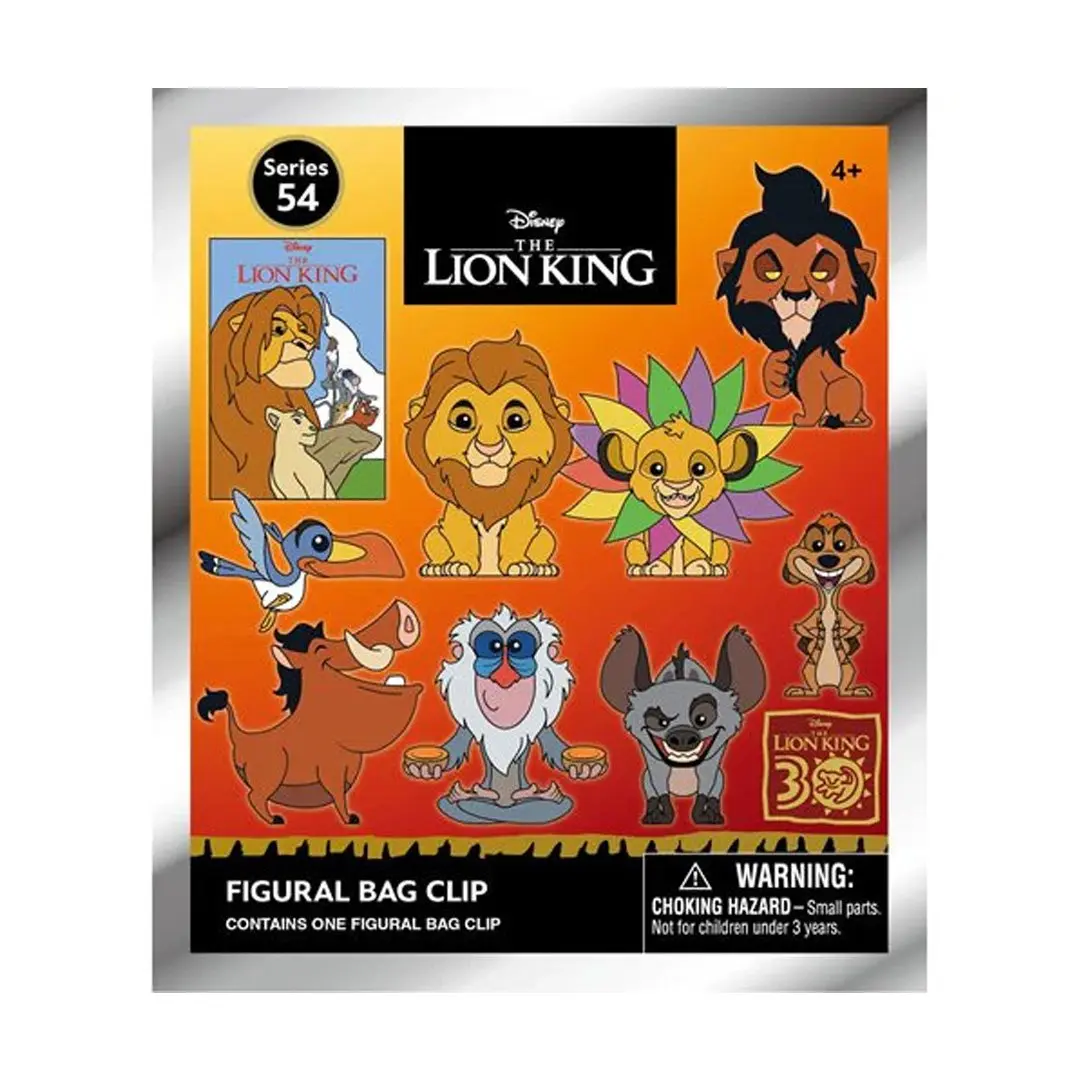 Disney Lion King 30th Anniversary 3D Foam Bag Clip - Series 54 Commemorative Blind Bag Collectible, 2" Rare Chase Figures, 3D Foam Detail Blindbags Item