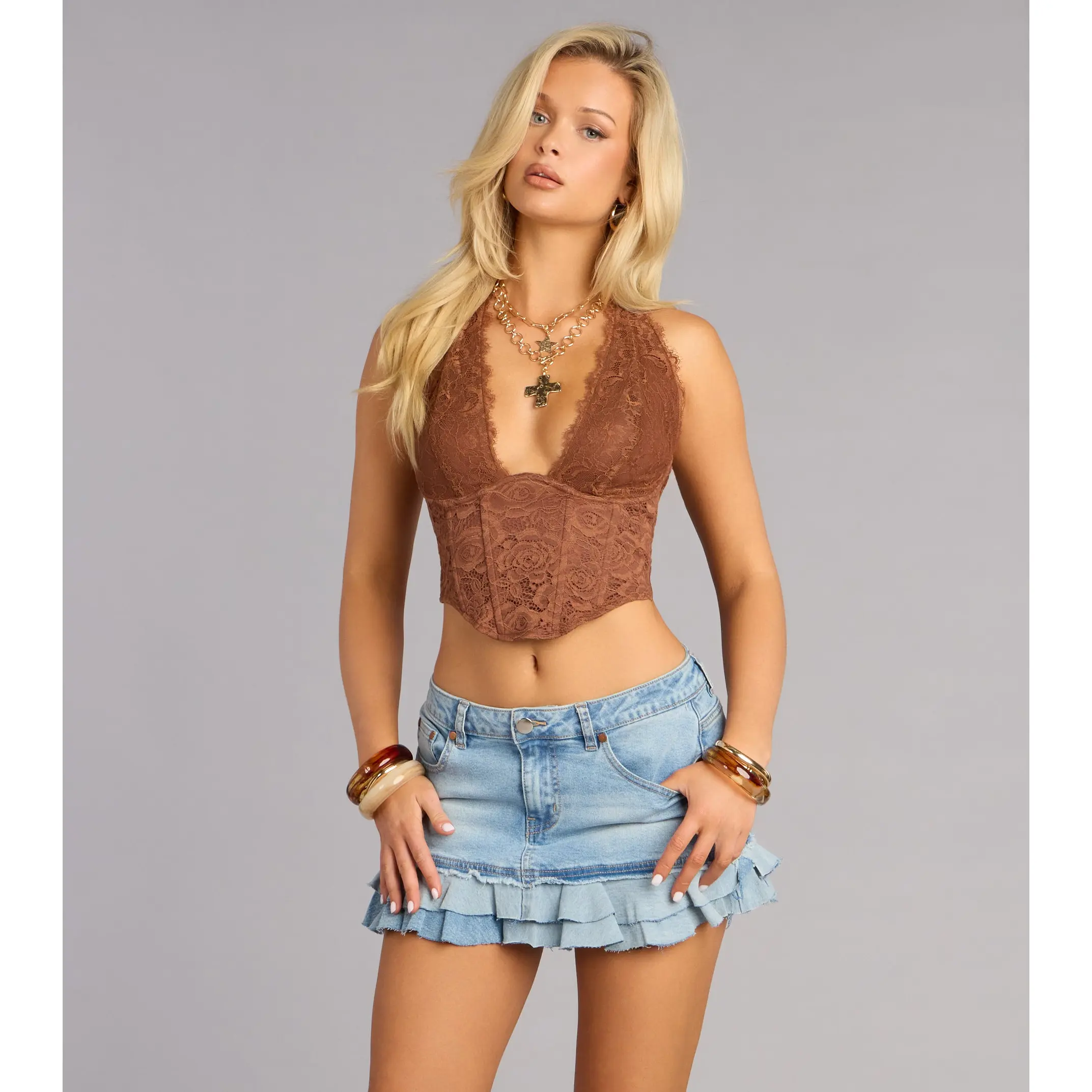 Soft And Sculpted Lace Halter Corset Top Soft And Sculpted Lace Halter Corset Top