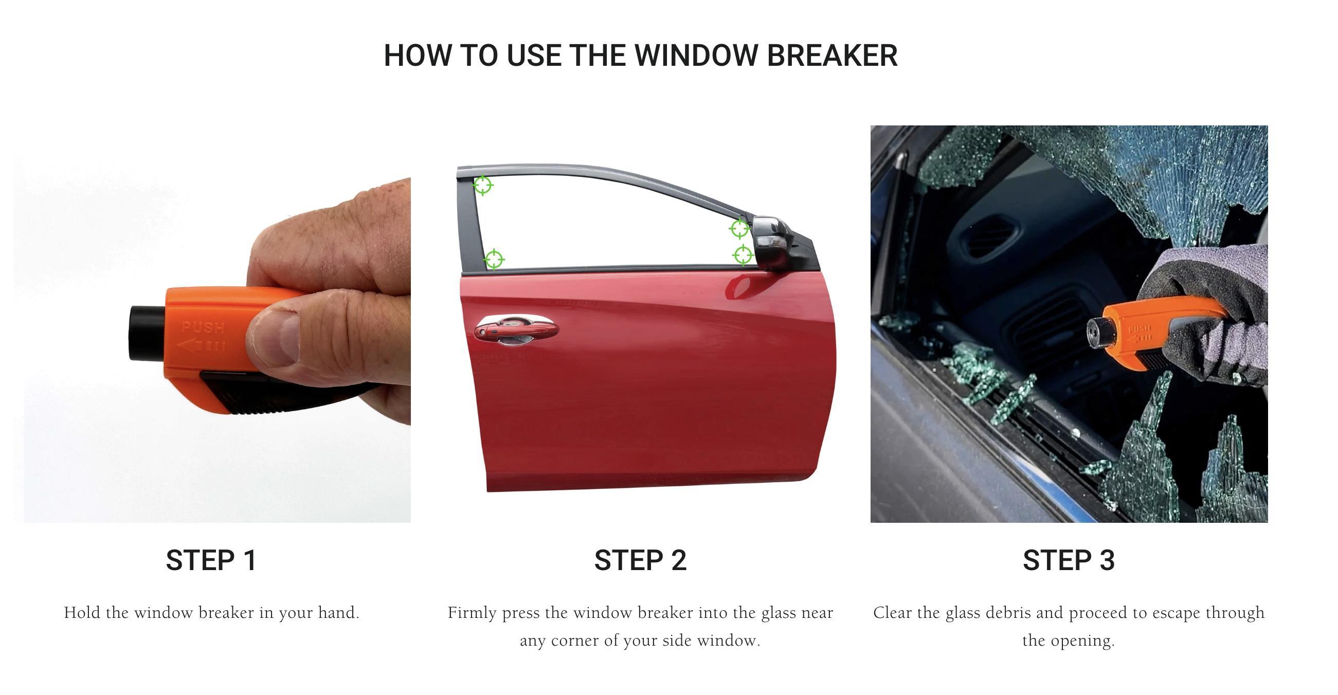 2-in-1 Emergency Window Breaker & Seatbelt Cutter