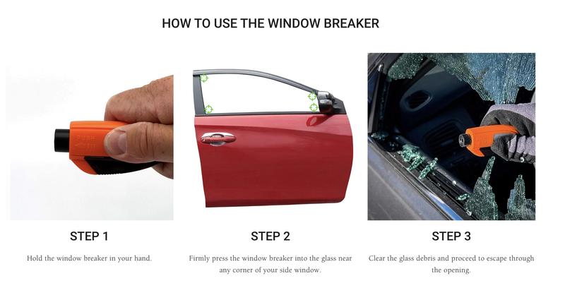 2-in-1 Emergency Window Breaker & Seatbelt Cutter