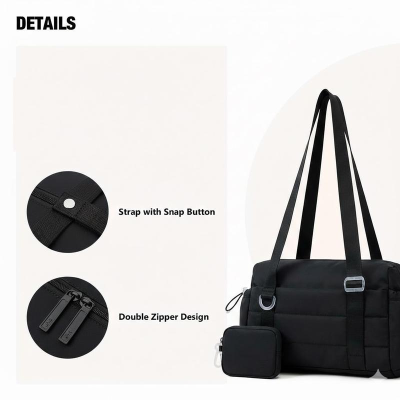 Quilted Down Bags  Mini Gym Bags for Women 2 Set Small Bag Duffle Handbag with Wet Compartment and Coin Wallet Soft Lightweight Material Workout Outdoor Sports Bag Tote Bag Shoulder Bag Pouch Multiple colors Travel bag