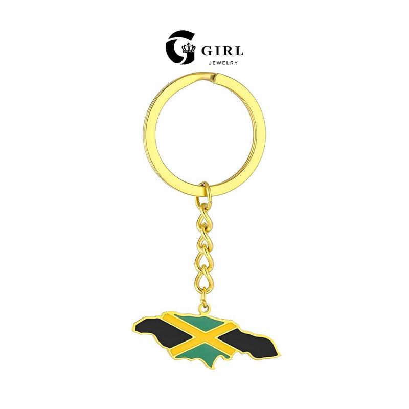GGIRL World Map Flag Keychain 18K Gold Plated Country Map Jewelry for Travel Enthusiasts Men Women Neutral Gift Modern Versatile Accessories Fashion Jewelry Gift for Holiday Haul Christmas Birthdays Anniversaries
