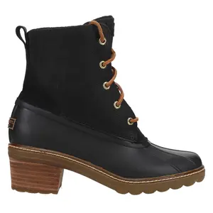 Sperry Womens Saltwater Embossed Round Toe Lace Up Casual Boots Ankle Low Heel 1-2" - Brown