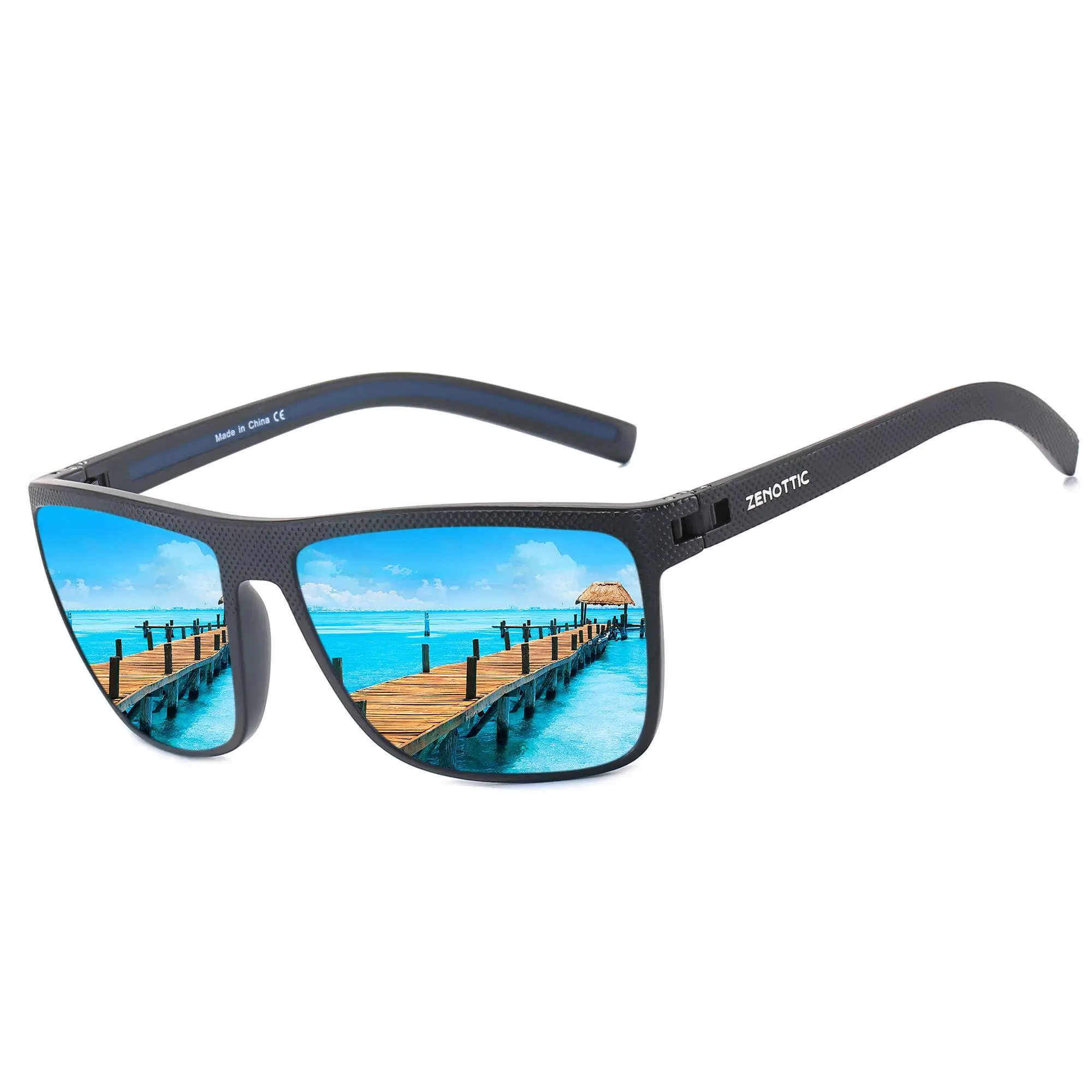 ZENOTTIC Trendy Square Polarized Sunglasses - TR90 Full Rim Tac Polarized Lenses, UV400 Protection, Men's Driving Travel Accessory, Classic Gift Idea for Adults, Father's Day & Men's Gifts, Trendy Square Sunglasses, Men's Accessories