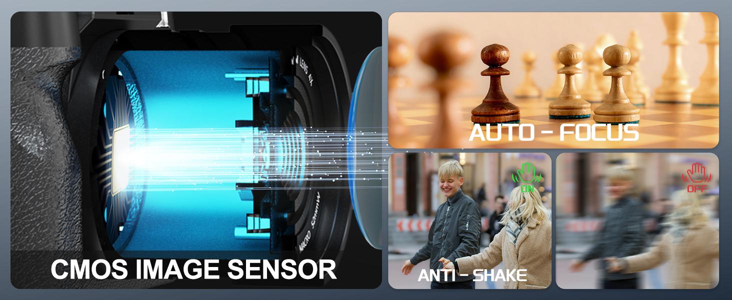 NBD 48MP 4K Autofocus Vlogging Camera with 16X Digital Zoom 3.0" Flip Screen 52mm Lens USB Charging for Beginners