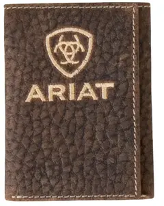 Ariat Men's Men'S Tri-Fold Bull Hide Embroidered Wallet - A3556102
