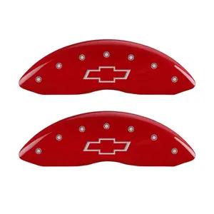 MGP 4 Caliper Covers Engraved Front & Rear Bowtie Red finish silver