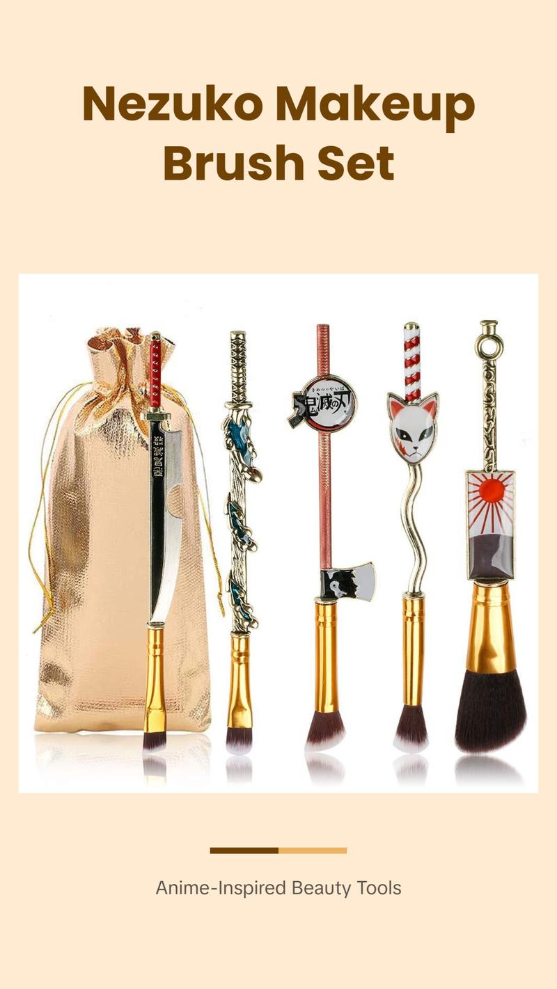 5Pcs Nezuko Makeup Brush Set