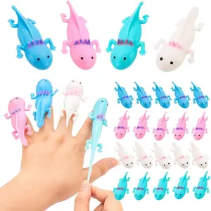20Pcs Axolotl Party Favors, 4 Colors Axolotl Rubber Toy, Axolotls Toy for Gifts, Christmas Finger Slingshot Novelty Toys, Axolotls Party Decorations for Novelty Toys and Amusements