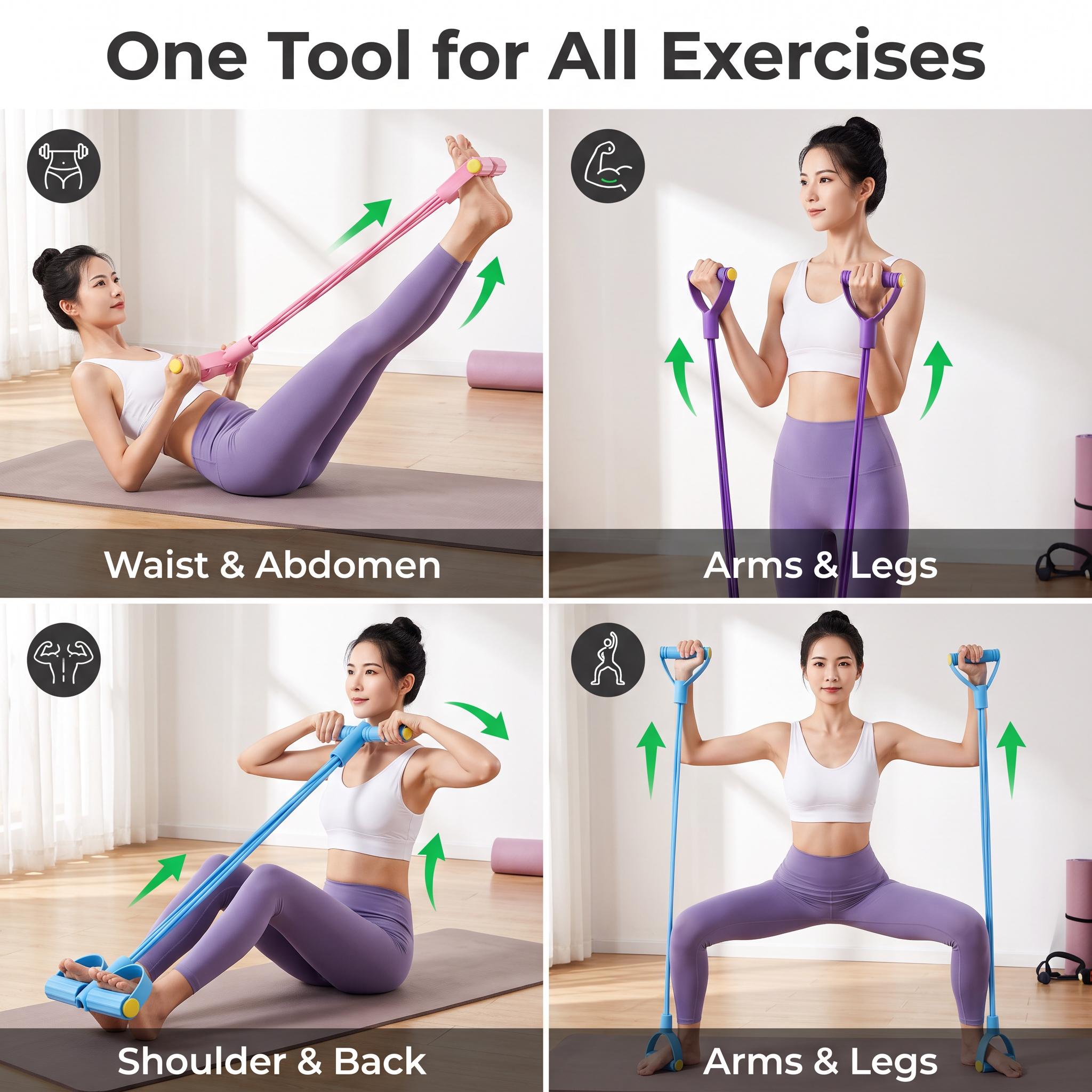 Portable TPE Tube Pedal Resistance Band - Compact Home Gym Equipment, Multi-Functional for Arm/Leg Training
