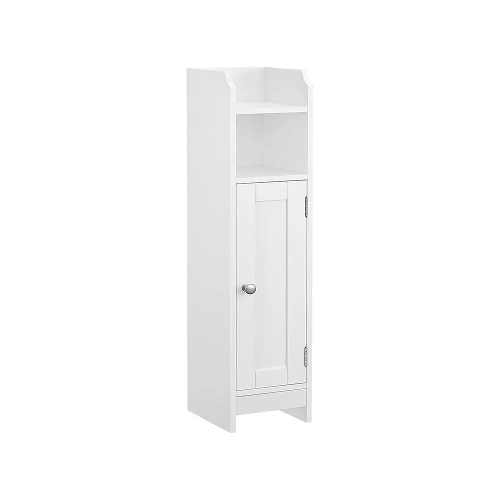 VASAGLE Slim Floor Standing Floor Cupboard - Modern Storage Corner Cabinet, Entryway Cabinet with Door, Adjustable Shelves, Narrow Toilet Paper Holder for Bathroom, Living Room Small Spaces, Modern Storage Cabinets