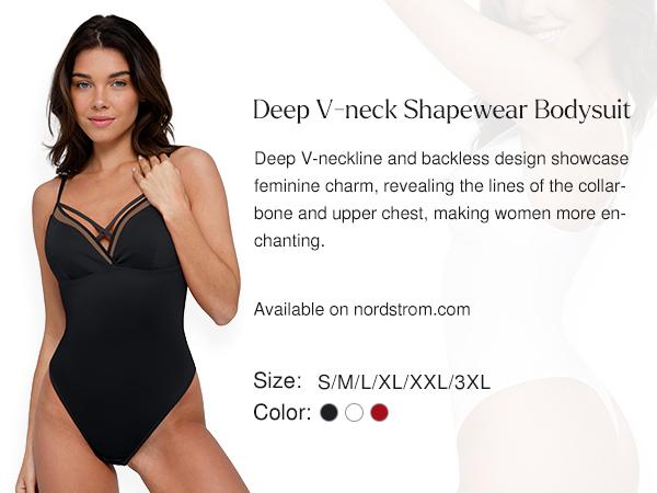 Popilush Sheer Mesh Cut-Out Sleeveless Shapewear Bodysuit Minimalist Spaghetti Strap