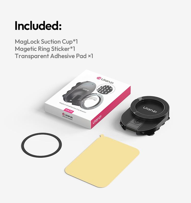 Ulanzi MA39 MagLock Magnetic Phone Mount, Desktop Stand with Suction Bottom for iPhone 17-16-15-14, Wall & Glass Use, Mobile Cellphone Smartphone Accessories, Metal Ring,back to school,back to school haul