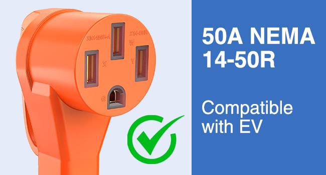 Nilight EV Charger Adapter Cord 50 Amp to 50Amp 4 Prong Pure Copper 250V Welder Outlet Plug Conversion Heavy Duty 10 Gauge Wire 6-50P 14-50R 50M/50F rv extension