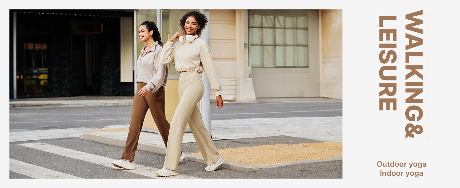 G4Free Barefeel Wide Leg Pants for Women High Waisted Loose Casual Dress Work Yoga Pants Seamless Naked Feeling Soft Fabric Fitting Womenswear Trouser Baggy Bottom Comfort Wideleg