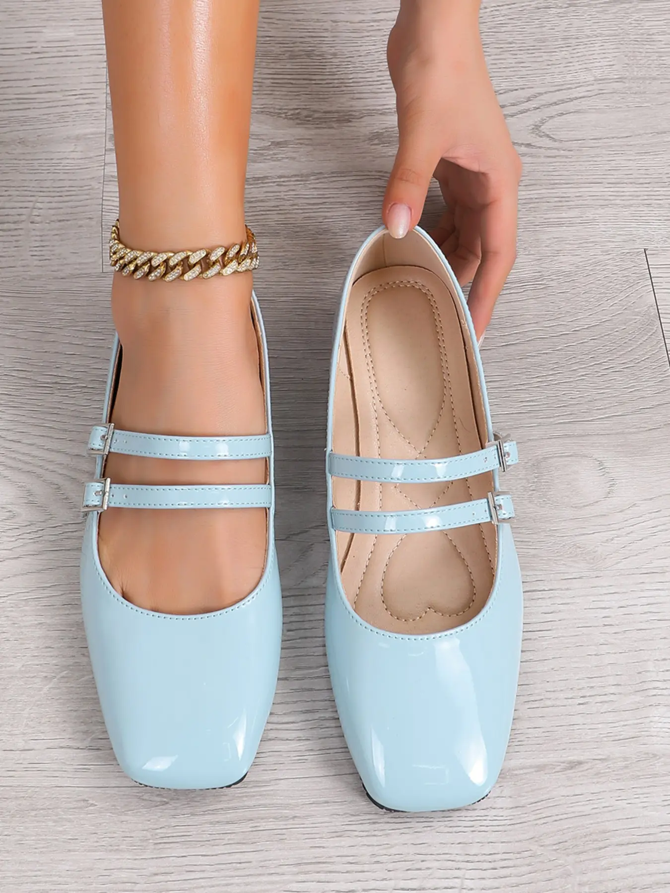 Vintage Soft Square Toe French Flat Shoes, Daily Wear Small Charming Classic Style Low Ankle Mary Jane Slippers, All Seasons PU Leather Rubber Sole, Casual Shoes, Vintage Chic Shoes, Flats Shoes