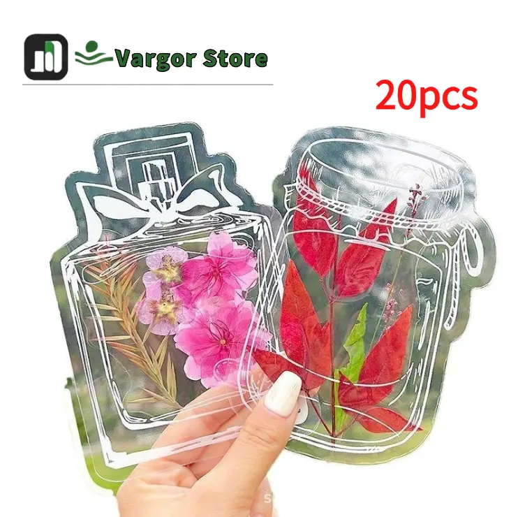 20PCS Clear Pressed Flower Bookmarks | Botanical DIY Bookmark Set for Reading, Journaling, Craft Projects & Gifts