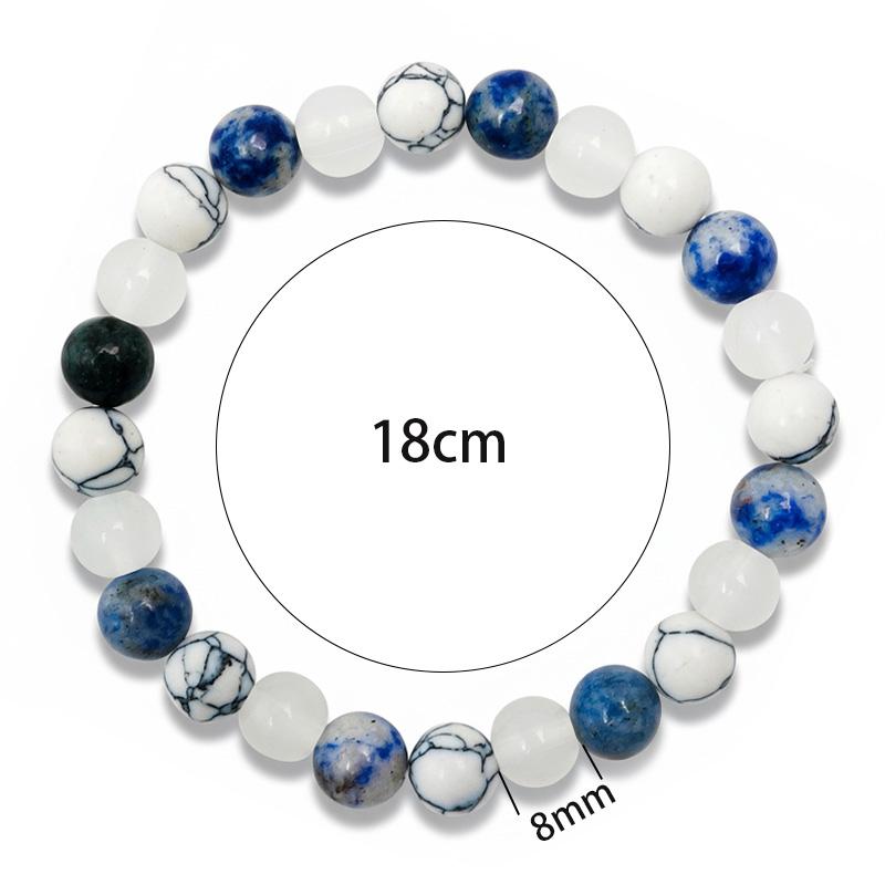 1PC Stone Beaded Bracelet – 8 mm Stretchy Crystal Bracelets for Men and Women, Fashion Accessory for Spiritual Healing & Energy Balancing Christmas Gift for Her