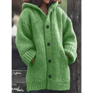 2025 Mid-Length Sweater New Cardigan Hooded Coat  camiseta de algodón（gift）Gift