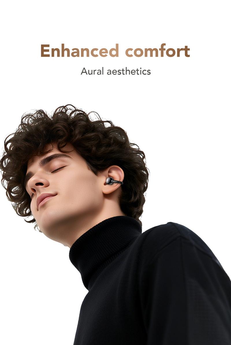 MINISO MS503 Heart Rate Monitoring Earbuds, Support Heart Rate and Blood Oxygen Detection,Clip On Wireless Headphones, Bluetooth 6.0 Earphones,  IPX5 Waterproof Audio Earbuds for Music & Calls, Comfortable for Sports